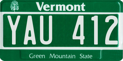 VT license plate YAU412