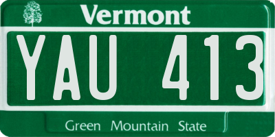 VT license plate YAU413
