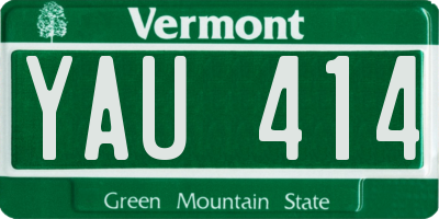 VT license plate YAU414
