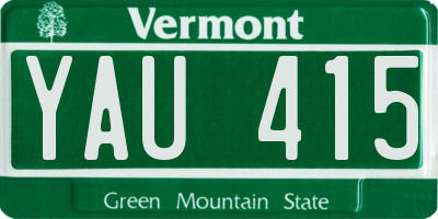 VT license plate YAU415