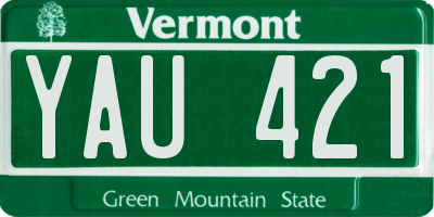 VT license plate YAU421