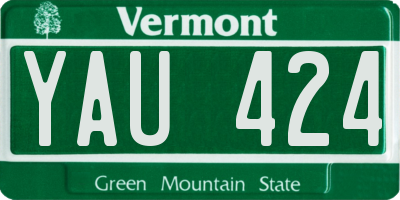 VT license plate YAU424