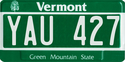VT license plate YAU427