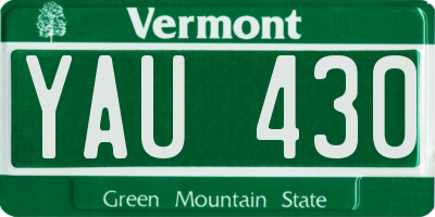 VT license plate YAU430