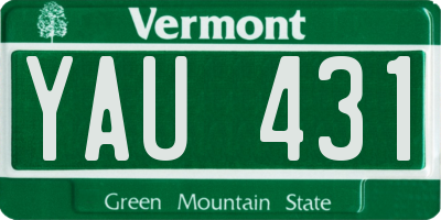 VT license plate YAU431