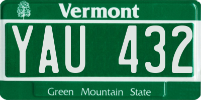 VT license plate YAU432