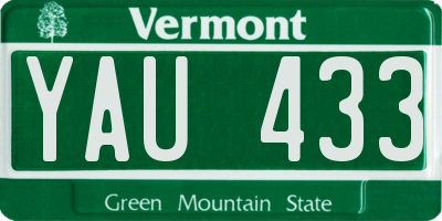 VT license plate YAU433