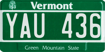 VT license plate YAU436