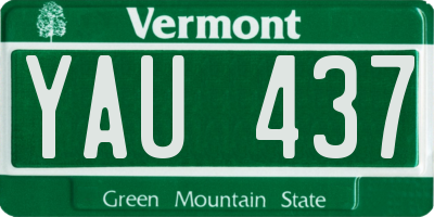 VT license plate YAU437