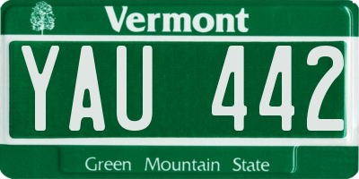 VT license plate YAU442