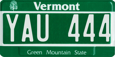 VT license plate YAU444