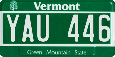 VT license plate YAU446