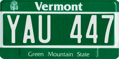 VT license plate YAU447