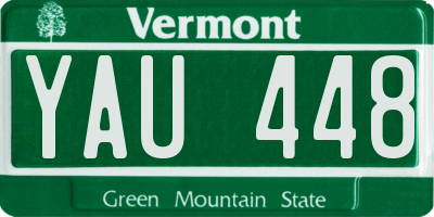VT license plate YAU448