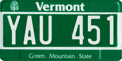 VT license plate YAU451