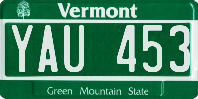 VT license plate YAU453