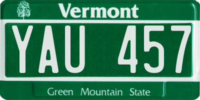 VT license plate YAU457