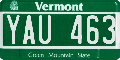 VT license plate YAU463