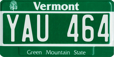 VT license plate YAU464