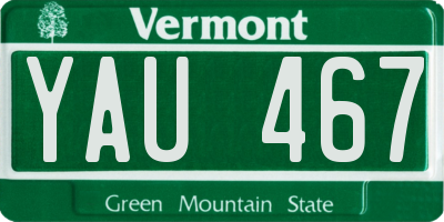 VT license plate YAU467