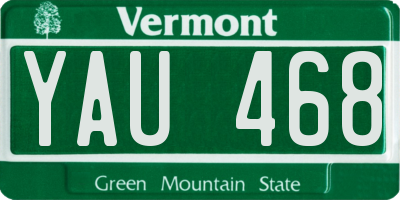 VT license plate YAU468