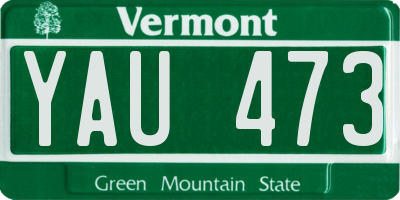 VT license plate YAU473