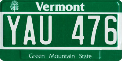 VT license plate YAU476