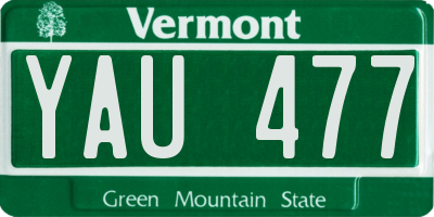 VT license plate YAU477