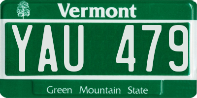 VT license plate YAU479