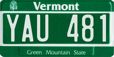 VT license plate YAU481