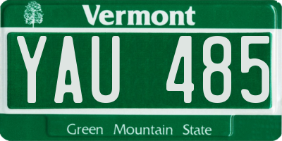 VT license plate YAU485