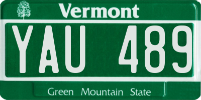 VT license plate YAU489