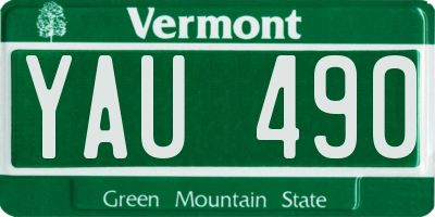 VT license plate YAU490