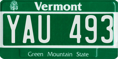 VT license plate YAU493