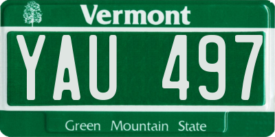 VT license plate YAU497