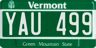 VT license plate YAU499