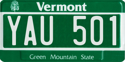 VT license plate YAU501