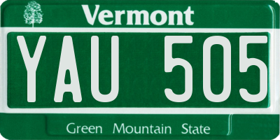 VT license plate YAU505