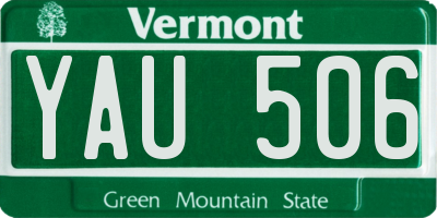 VT license plate YAU506