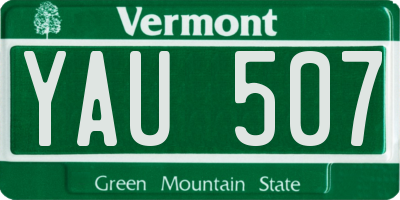 VT license plate YAU507