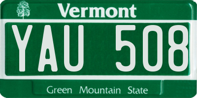 VT license plate YAU508