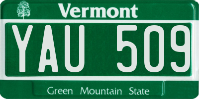 VT license plate YAU509