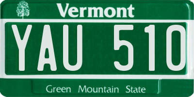 VT license plate YAU510