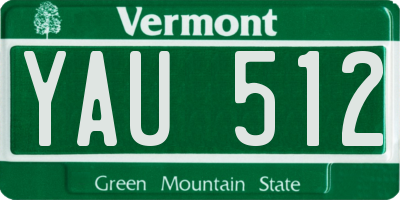 VT license plate YAU512