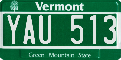 VT license plate YAU513