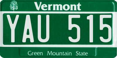 VT license plate YAU515