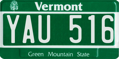 VT license plate YAU516