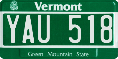 VT license plate YAU518