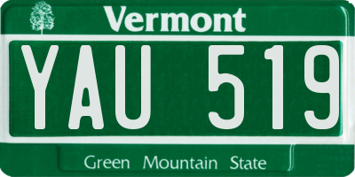 VT license plate YAU519