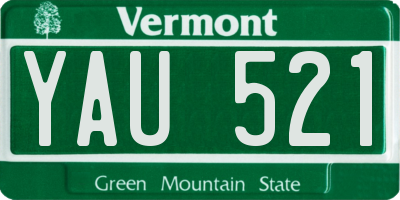 VT license plate YAU521